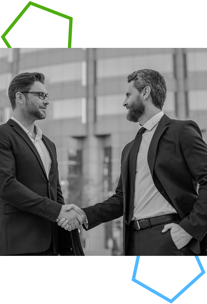 Professionals Shaking Hands over Business Partnership